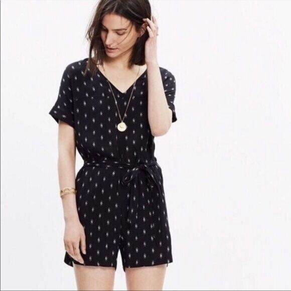 Madewell Black Diamond Perimeter Romper Size Small - Picture 1 of 7